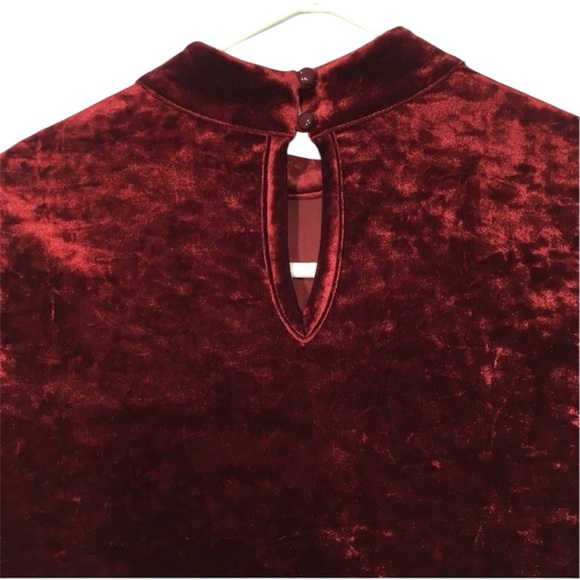 FOREVER 21 CRUSHED VELVET MOCK NECK DRESS CLASSIC GLAMOUR ROMANTIC SMALL - Picture 3 of 11